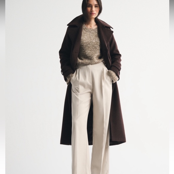 Abercrombie & Fitch Pants - NWT 22S Womens Cream High-Waist Straight-Leg Trousers